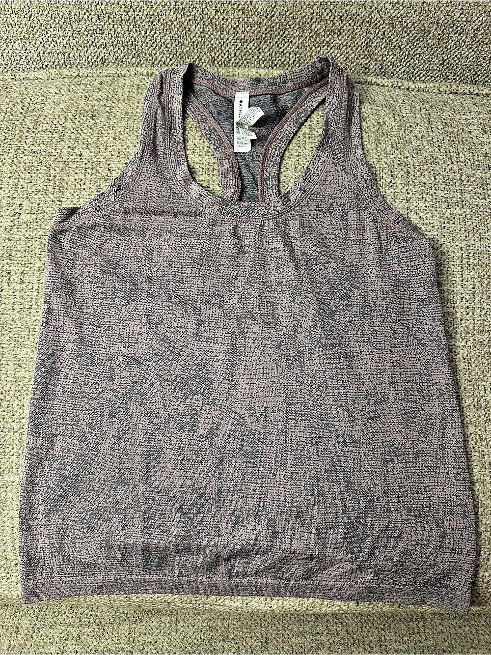 Athleta Momentum Seamless Tank Top Abstract Racerback Pink & Gray Small